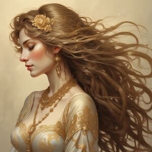 Golden Floral Art Print